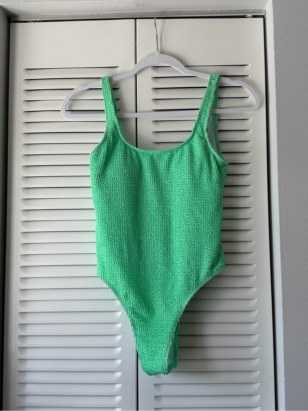 Green Textured One-Piece Swimsuit